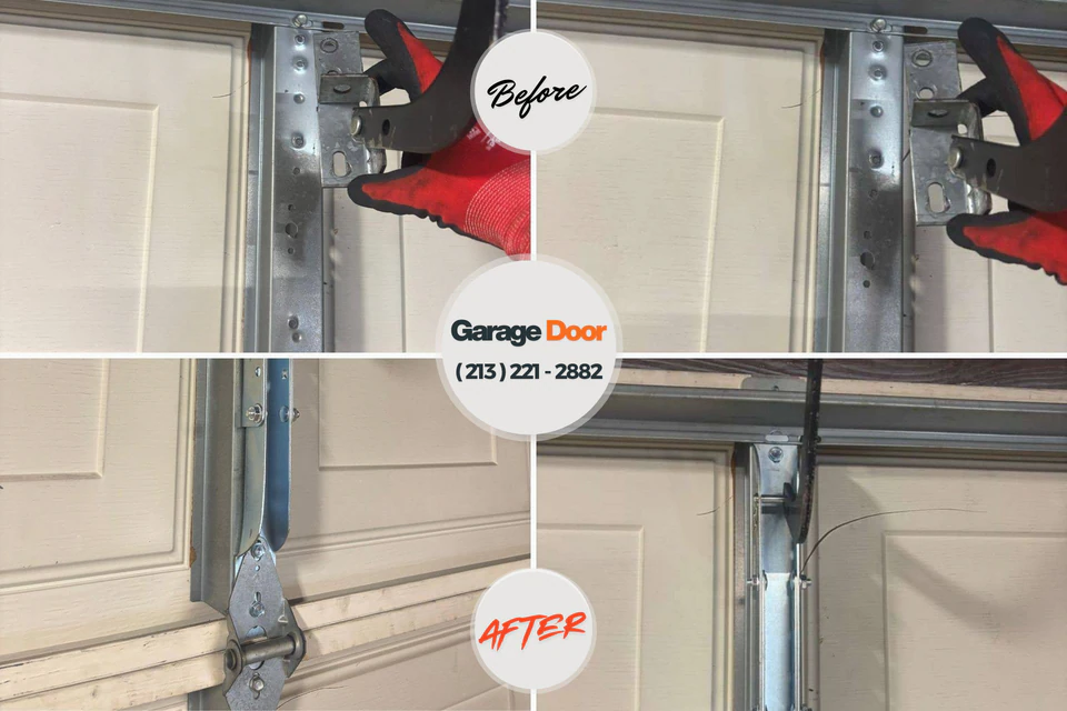 Before and after: garage door repair Lauderdale Lakes, WI